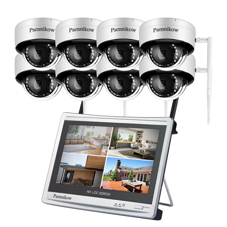 CCTV 4CH 8CH Wireless Surveillance Set Display NVR Video Recorder Indoor Dome Ca